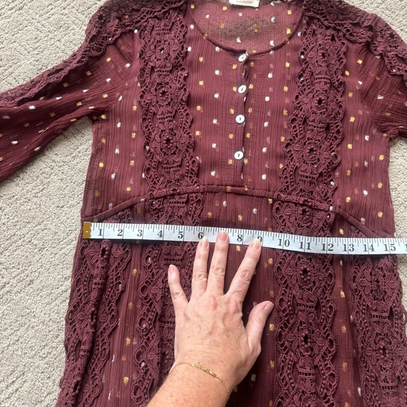 Sundance Boho Gold Flecked Sheer Over Dress - Picture 7 of 13